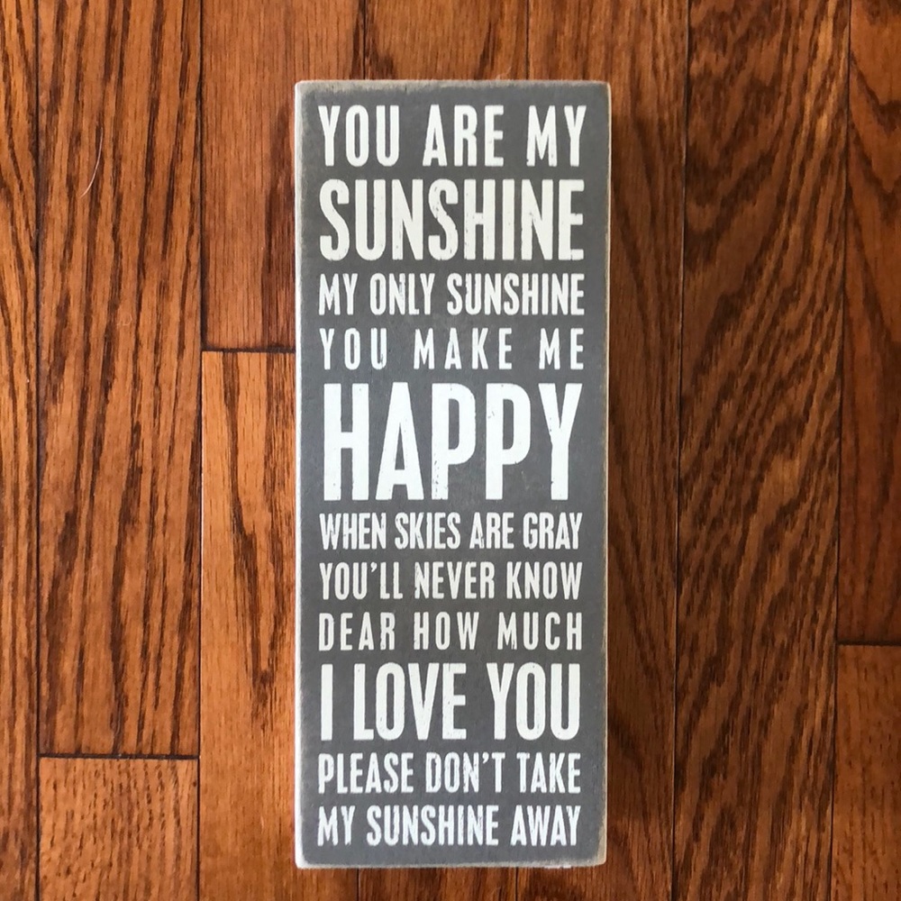 Block Sign “You Are My Sunshine” 4” by 10”